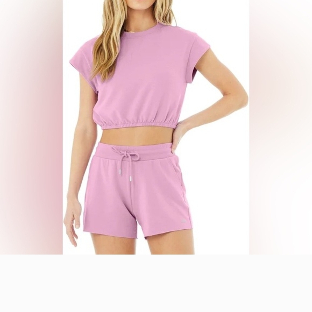 Alo Yoga Dreamy Crop Short Sleeve Top Size M